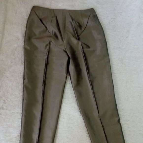 SILKLAND Hand Beaded, Side Closure, Fully Lined Pants -Size 12 (Olive Green) NEW - Picture 3 of 16